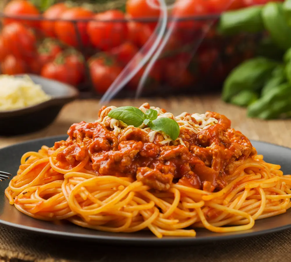 Tallarines con carne
